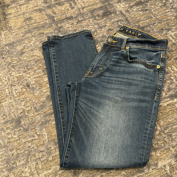 AE AirFlex+ Slim Straight Jean Authentic Dark Indigo Like New Condition - Picture 7 of 12